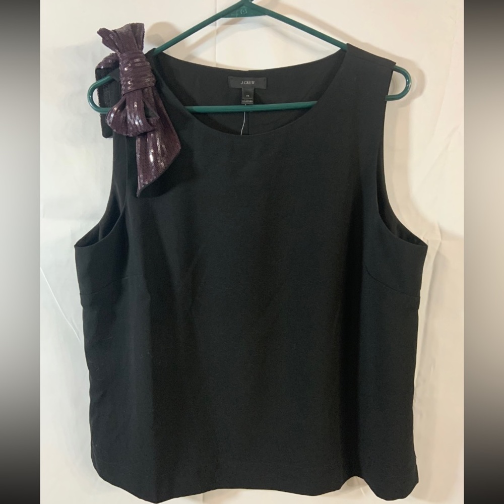 NWT J.Crew tank with sequins decorative bow
